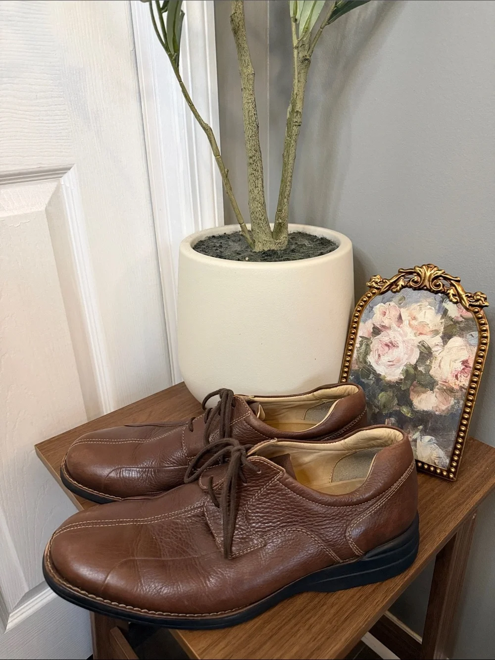 Johnston & Murphy Men’s 11 M Brown Leather Split Toe Oxford Dress Shoes